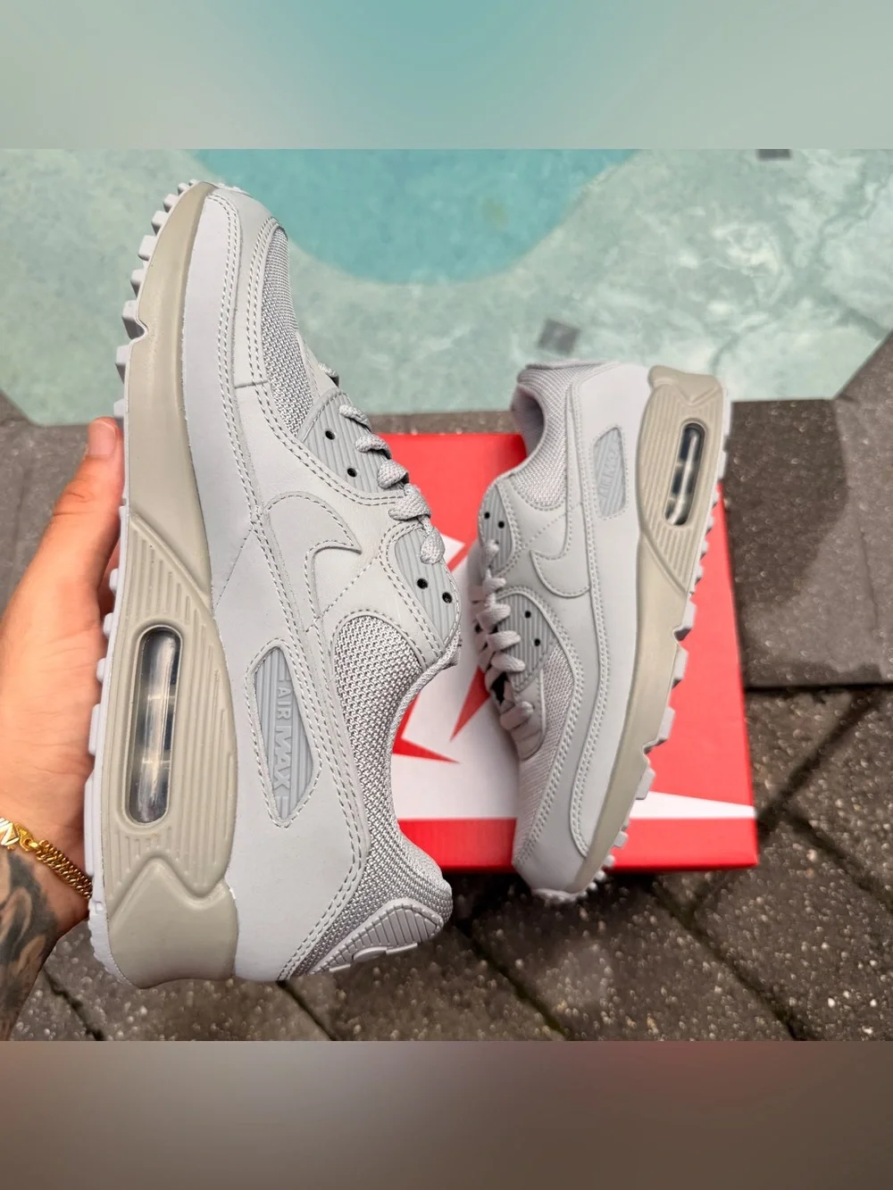 NIKE AIR MAX 90 SIZE 7.5 RECRAFT WOLF GREY TRIPLE GREY CN8490-001 MEN US NEW